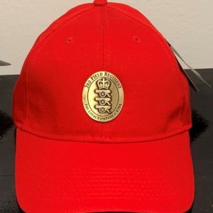 Ball Cap with Pewter Crest - Red